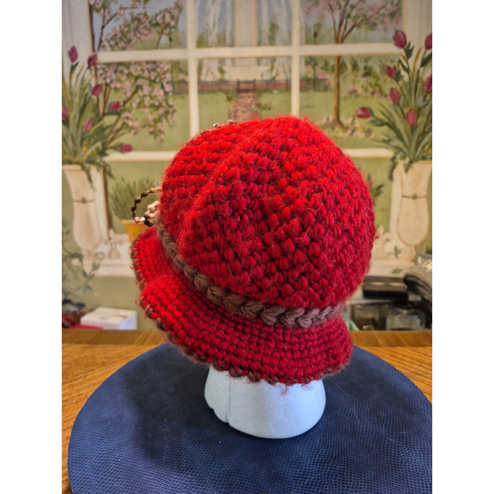 VINTAGE Hand Made Knitted Beanie/Stocking Women's Winter Cap/Hat OAFM #752g - Picture 4 of 12